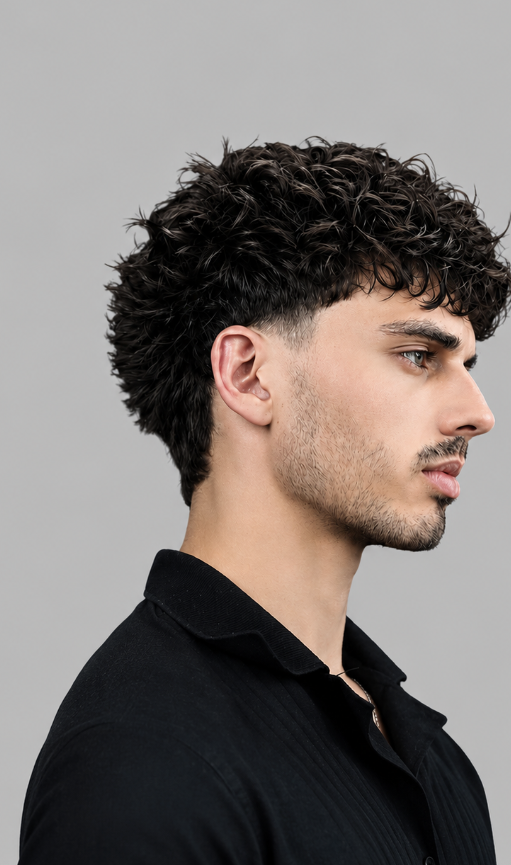 The same hair styled fuller, textured and curl-like with BLACKMASK Hair Clay