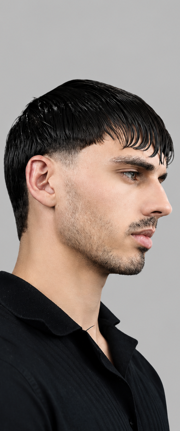 Man with flat, straight, untextured hair before styling with BLACKMASK Hair Clay